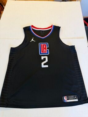 Jordan LA Clippers #2 Kawhi Leonard Black Red Blue Jersey